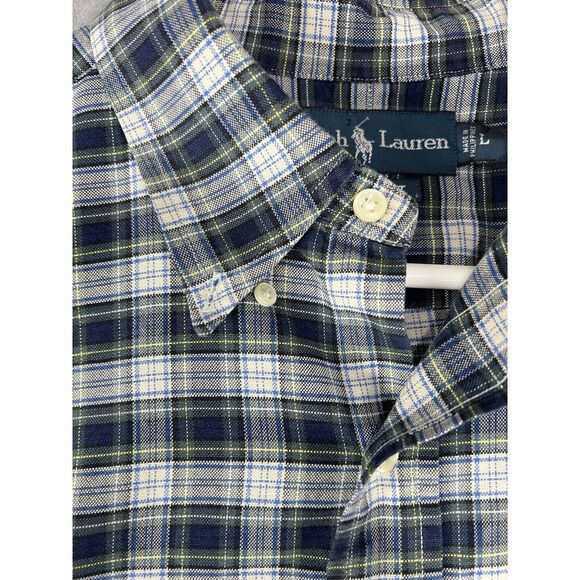 Polo Ralph Lauren men’s Custom Fit Button Down Flannel Shirt Size Large Plaid - Picture 5 of 9
